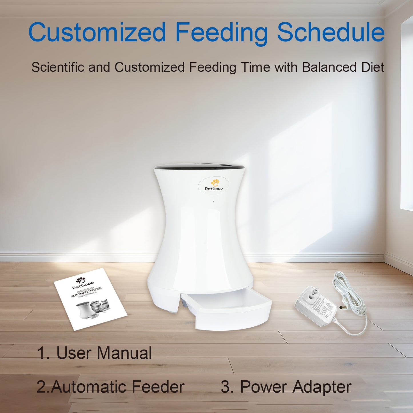 Automatic Cat Food Dispenser, 3.2L Automatic Cat Feeder,Timed Cat Feeders for Dry Food, Up to 20 Portions 4 Meals Per Day, Pet Feeder for Cats/Dogs