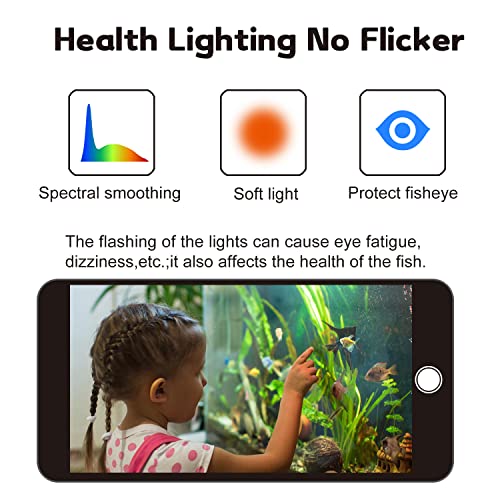 Water Rebirth Aquarium Clip-on led Light, Fish Tank Light with White and Blue LEDs, Small LED Aquarium Light for Freshwater Tank, 2 Lighting Modes (White)