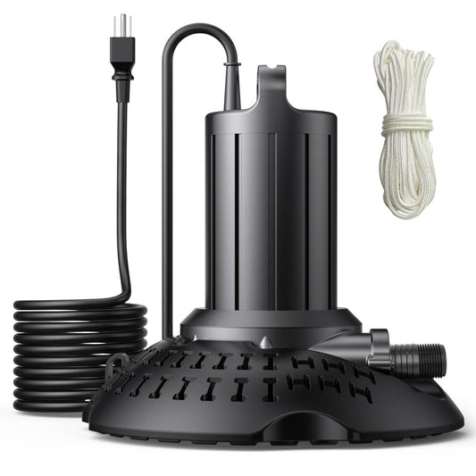 WaterRebirth 2500GPH Pool Cover Pump Automatic On Off, Sump Pump Submersible Water Pump for Pool Draining, 1/3 HP Pool Water Removal Pump with 25.3FT Power Cord for Swimming Pool, Pond, Rooftops image 0