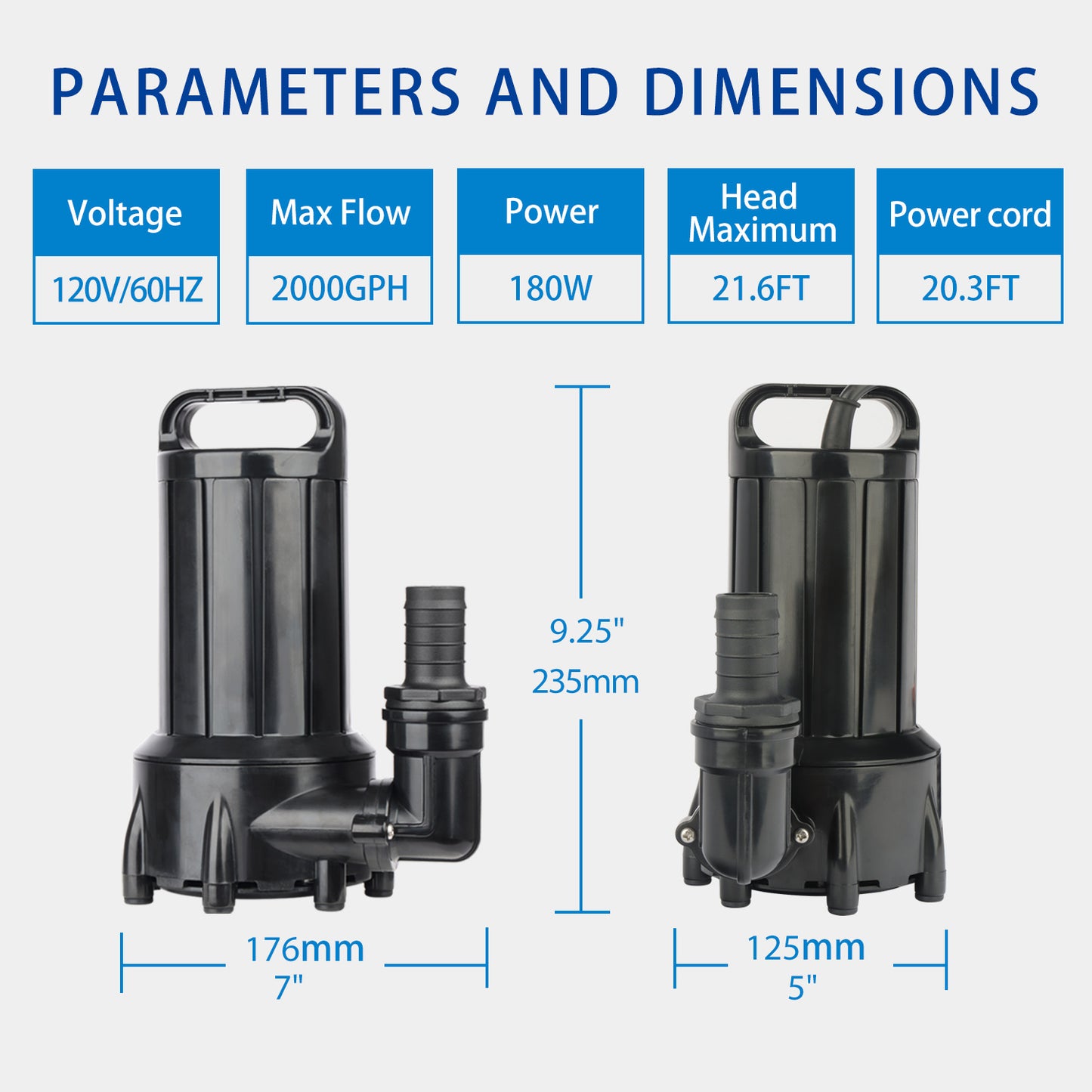 OYO WATER Submersible Pump for Pond Inline Pump Waterfall Pumps for Water Circulation