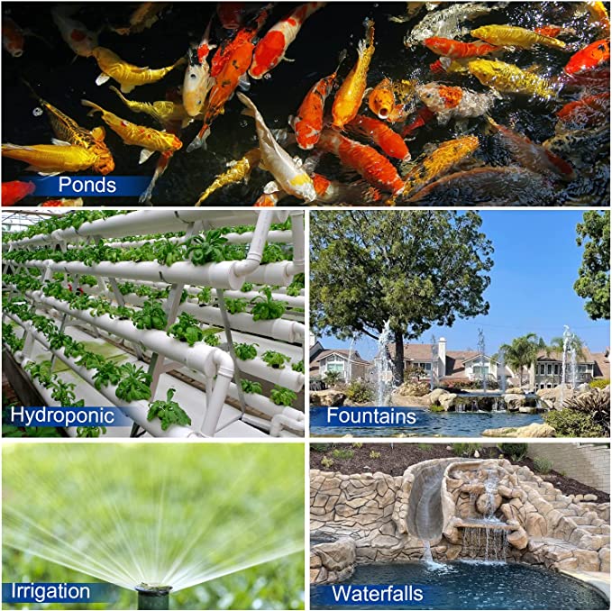 OYO WATER Upgraded 8300 GPH Pond Pump Waterfall Pumps Submersible Outdoor Water Fountain Pump with Barrier Pump Bag 32.8FT POWER CORD